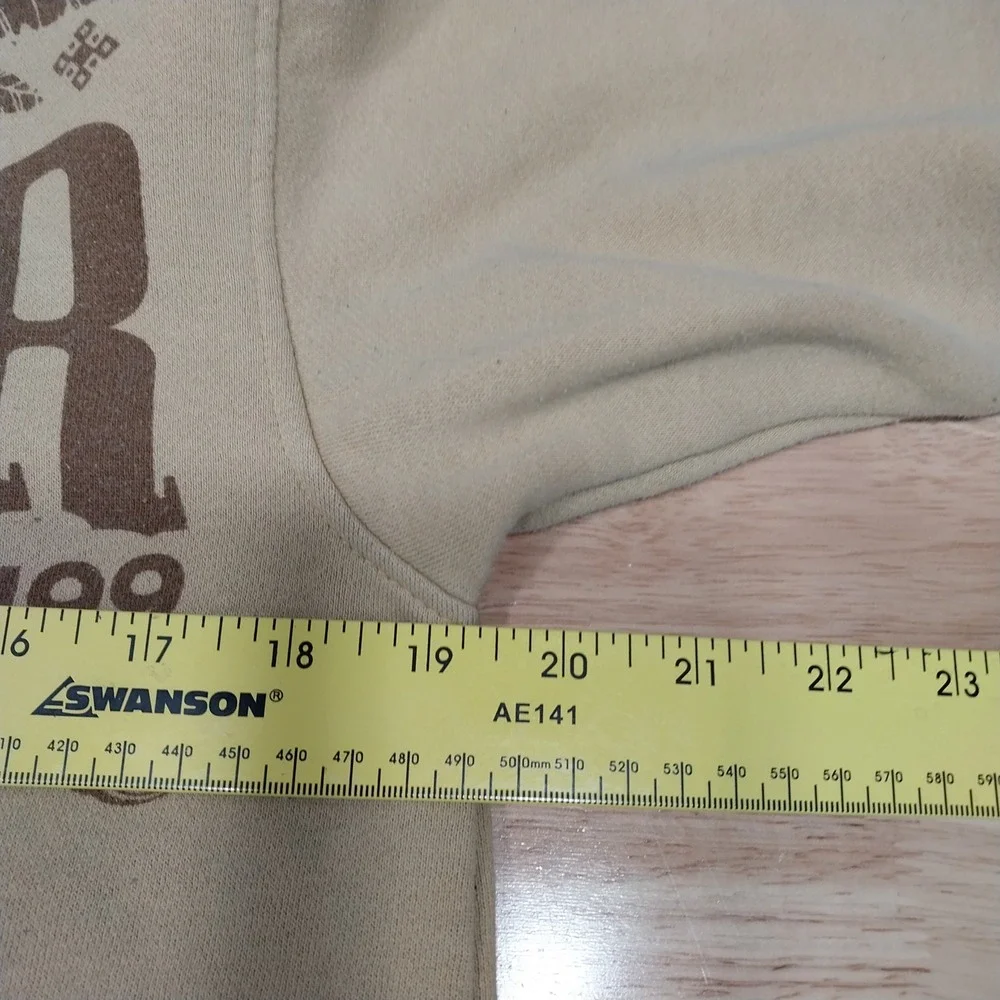 Rocawear Hoodie Zip Up Graphic Logo M (10-12) Tan Brown